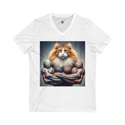 Maine Coon Unisex Jersey Short Sleeve V-Neck Tee