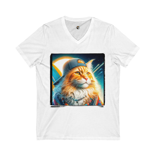 Maine Coon Unisex Jersey Short Sleeve V-Neck Tee