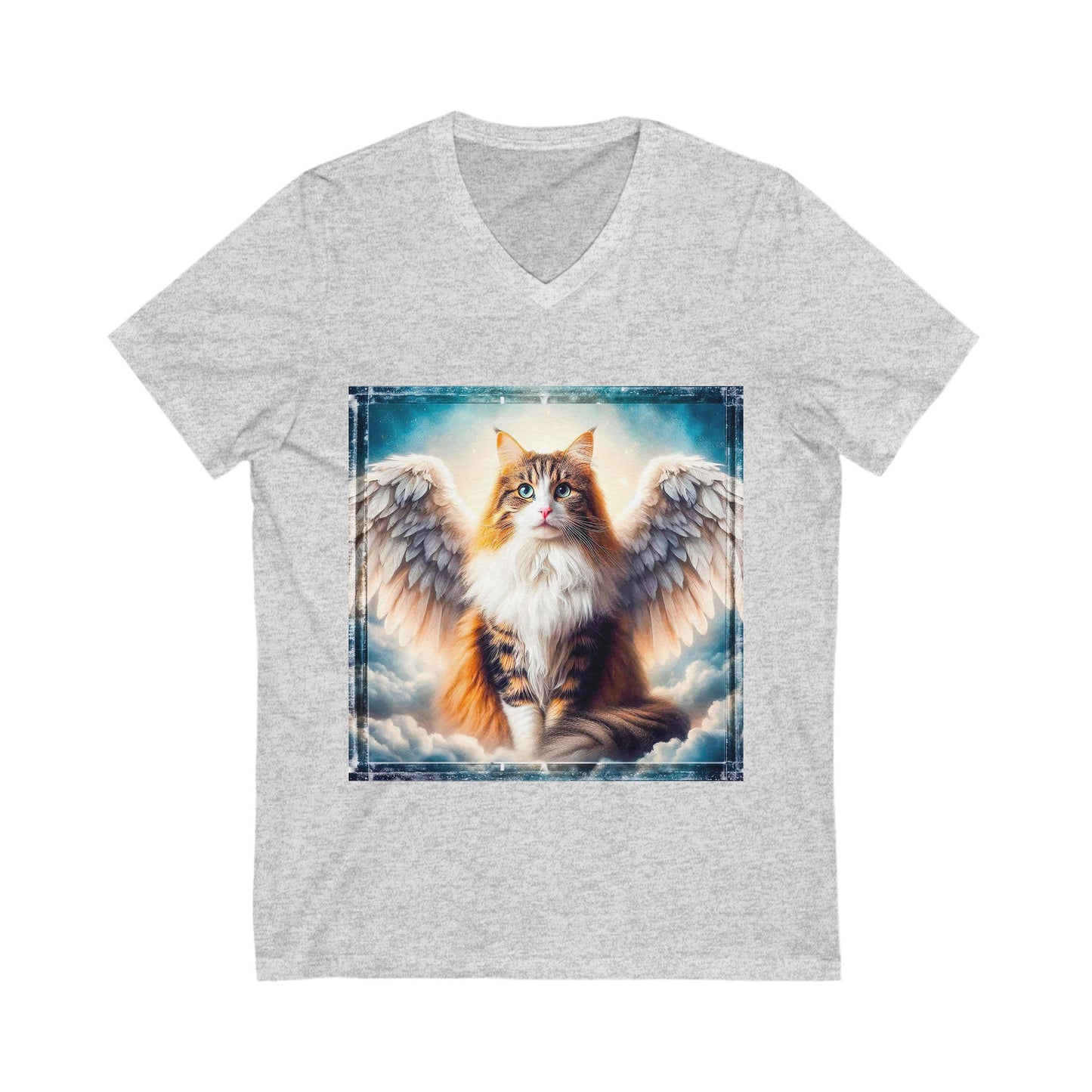 Norwegian Forest Cat Unisex Jersey Short Sleeve V-Neck Tee