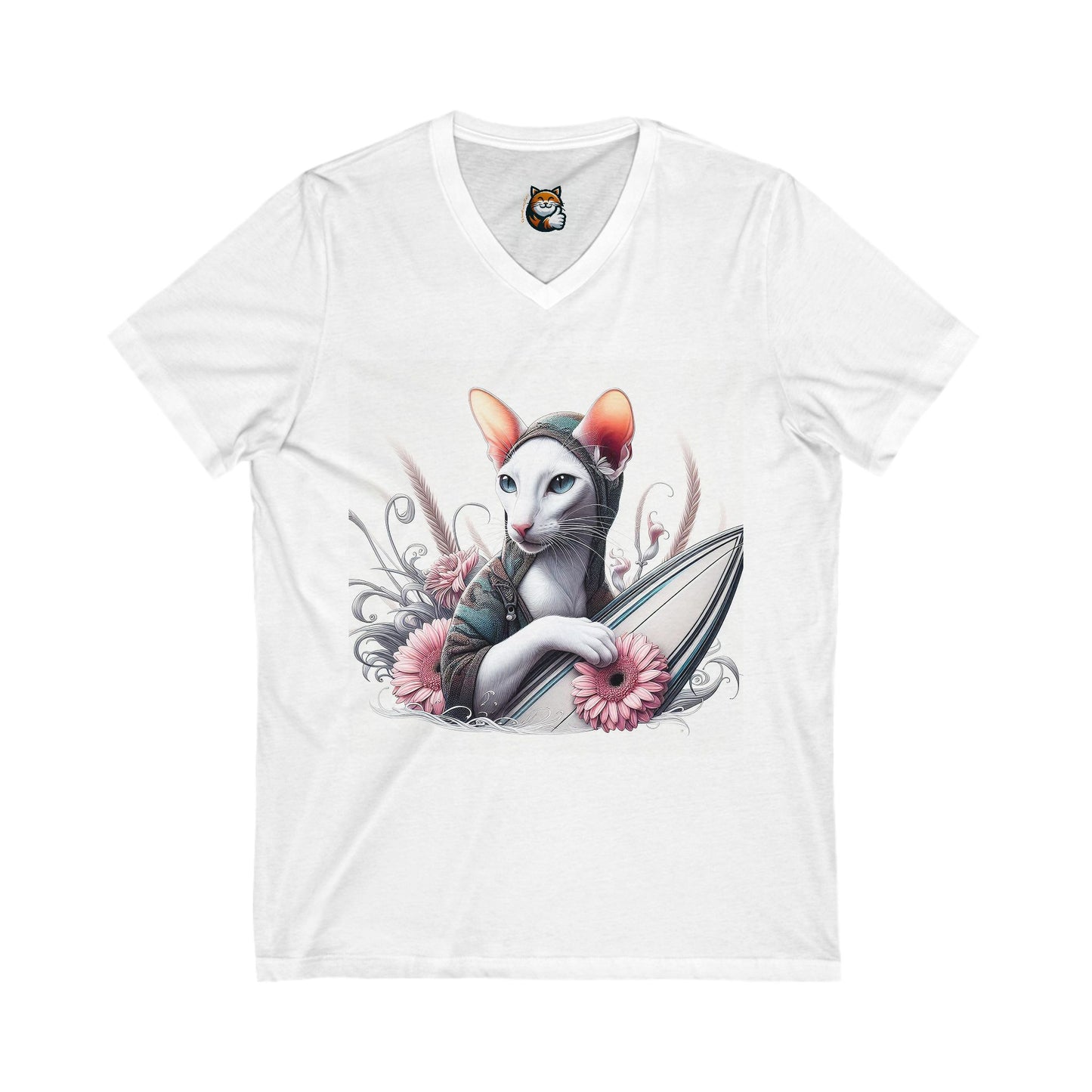 Oriental Shorthair Unisex Jersey Short Sleeve V-Neck Tee