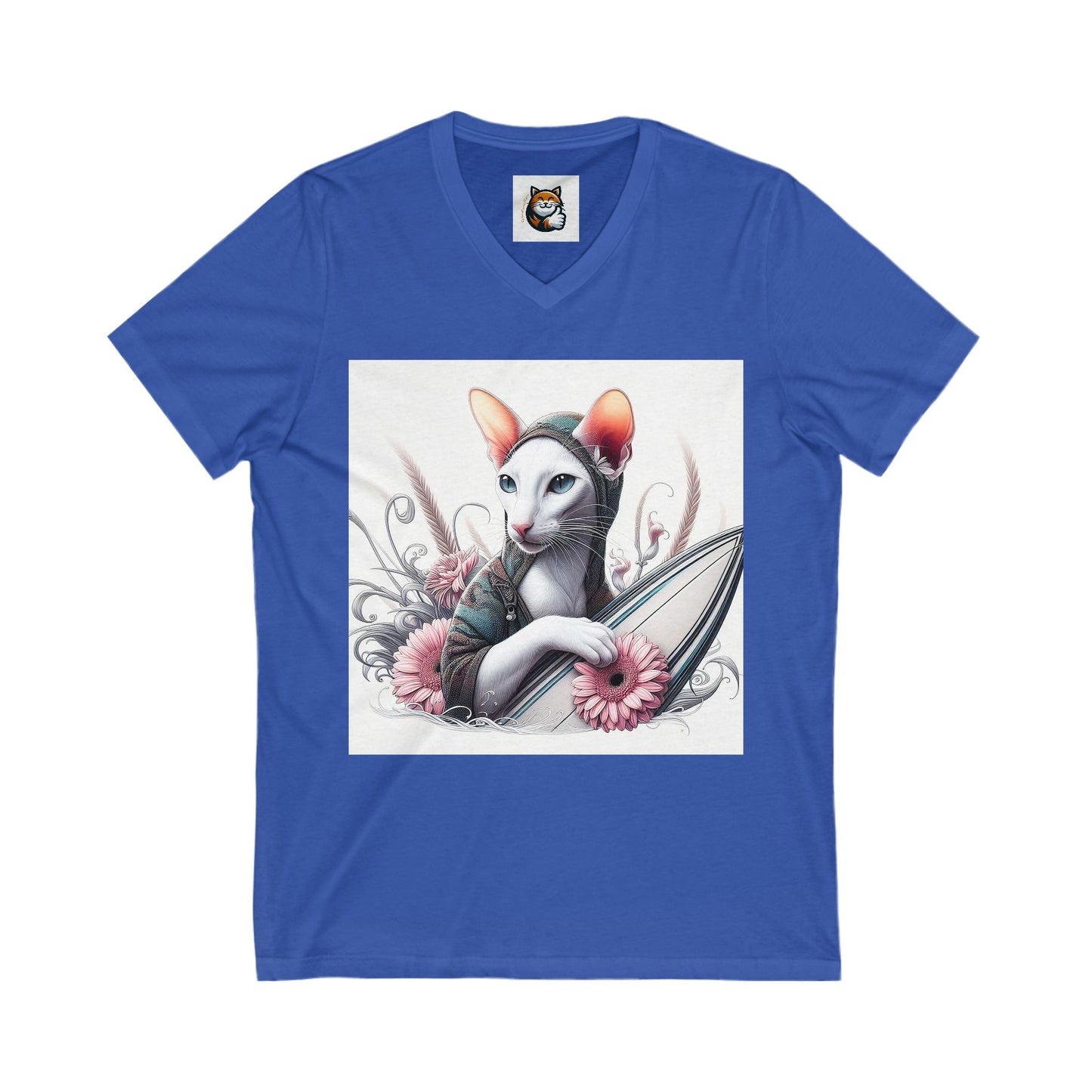 Oriental Shorthair Unisex Jersey Short Sleeve V-Neck Tee