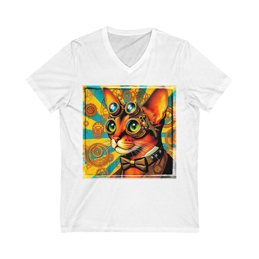 Abyssinian Unisex Jersey Short Sleeve V-Neck Tee