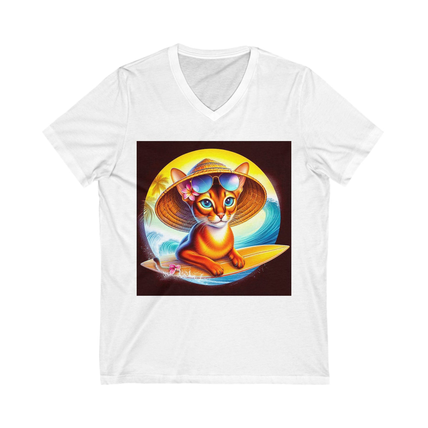 Abyssinian Unisex Jersey Short Sleeve V-Neck Tee