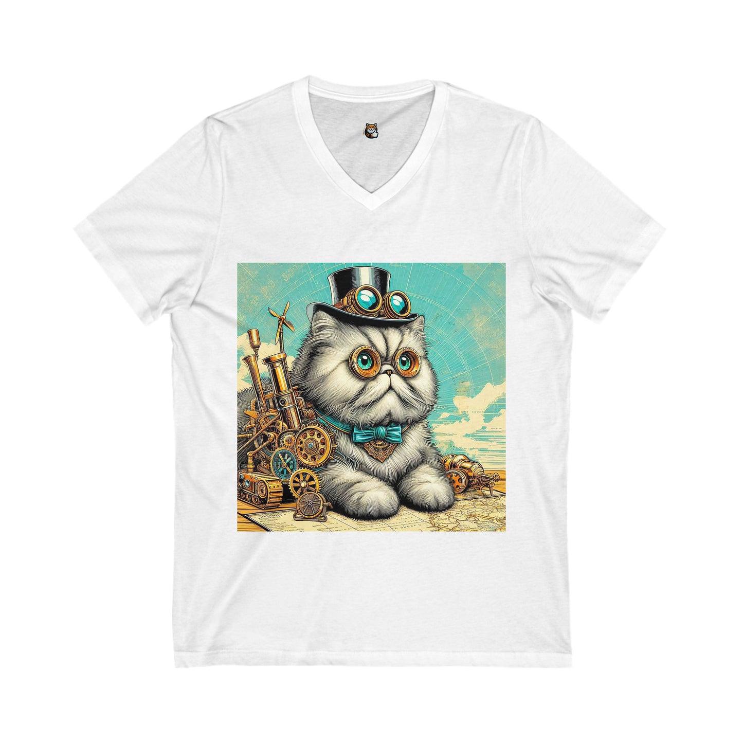 - Selkirk Rex Design  steam punk V-Neck