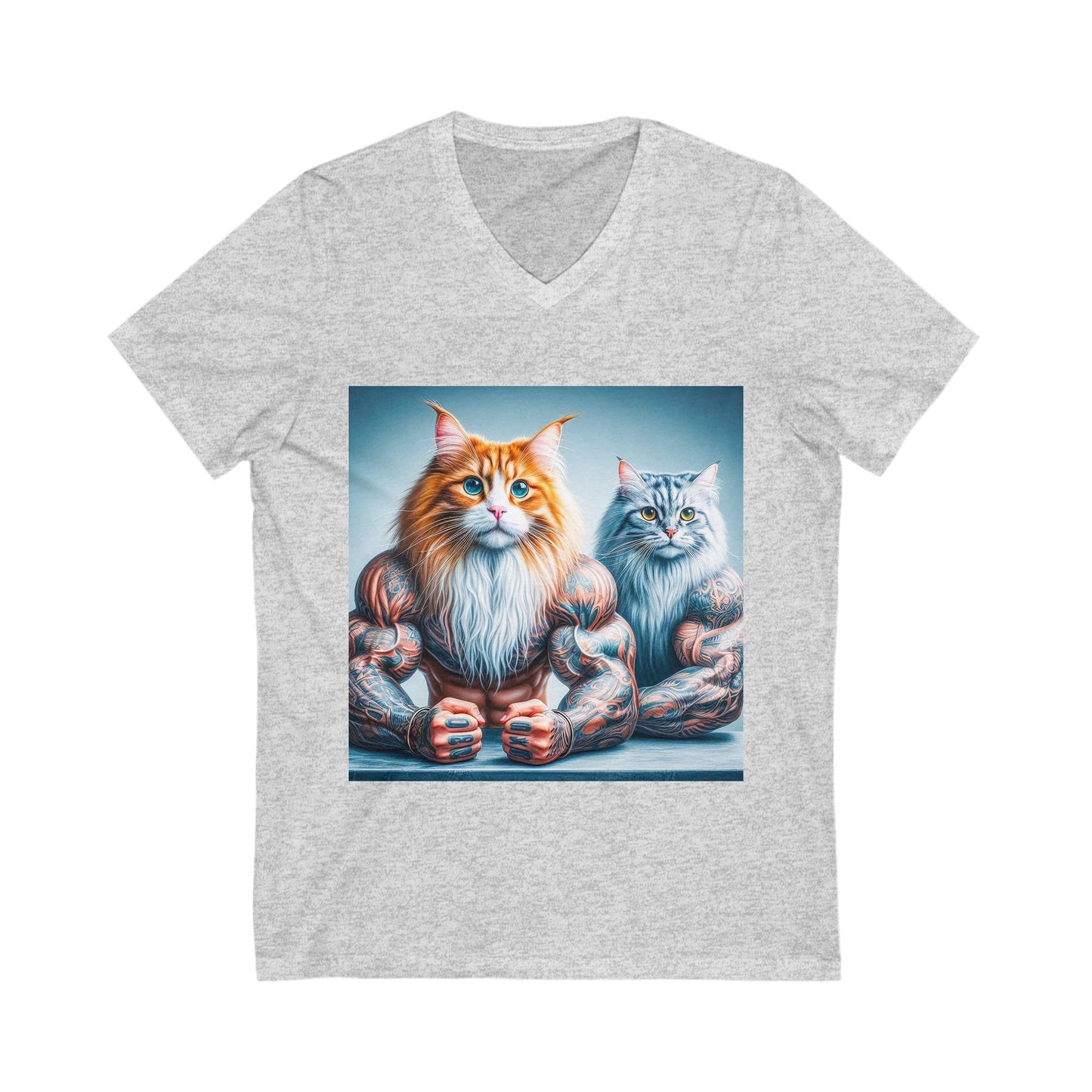 Norwegian Forest Cat Unisex Jersey Short Sleeve V-Neck Tee