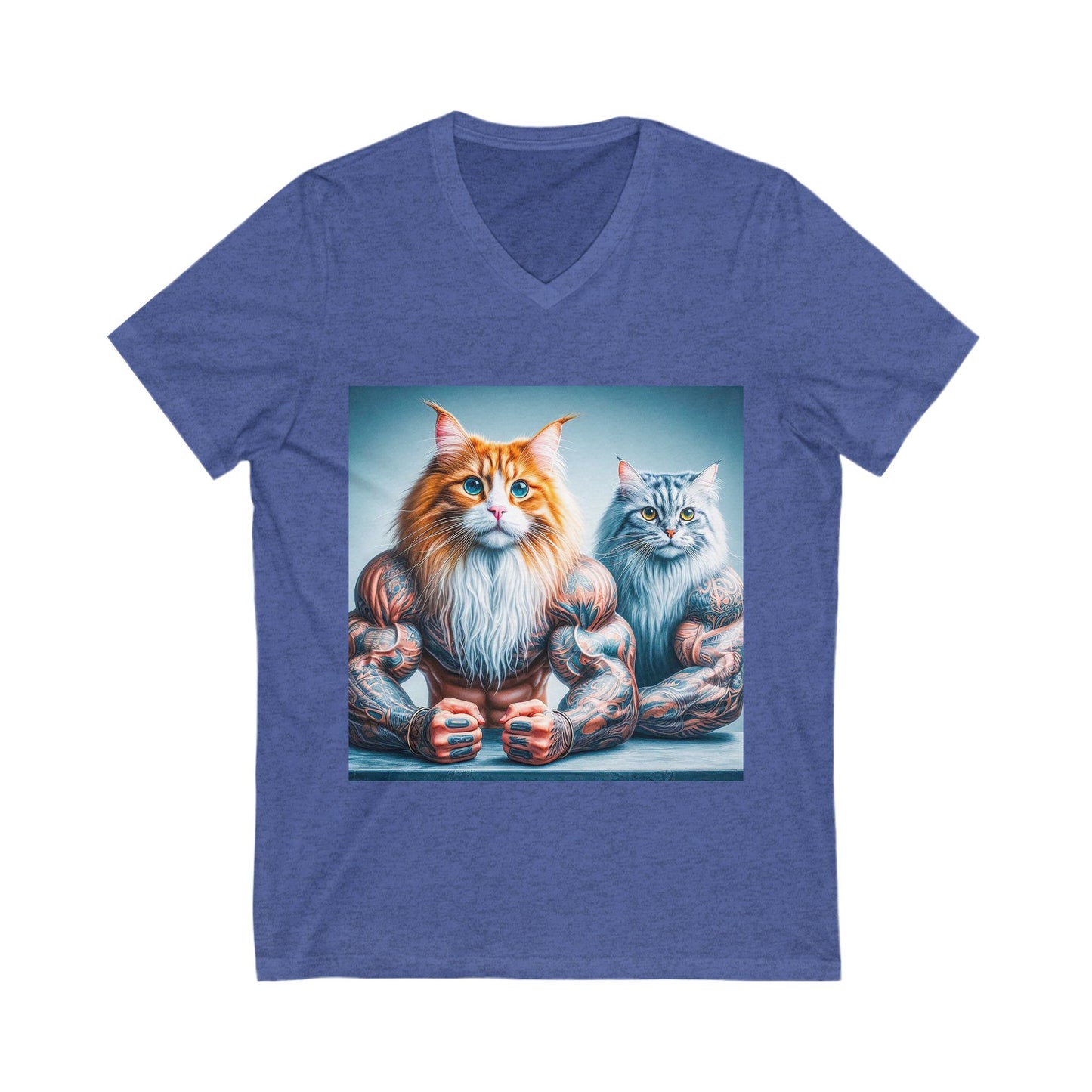 Norwegian Forest Cat Unisex Jersey Short Sleeve V-Neck Tee