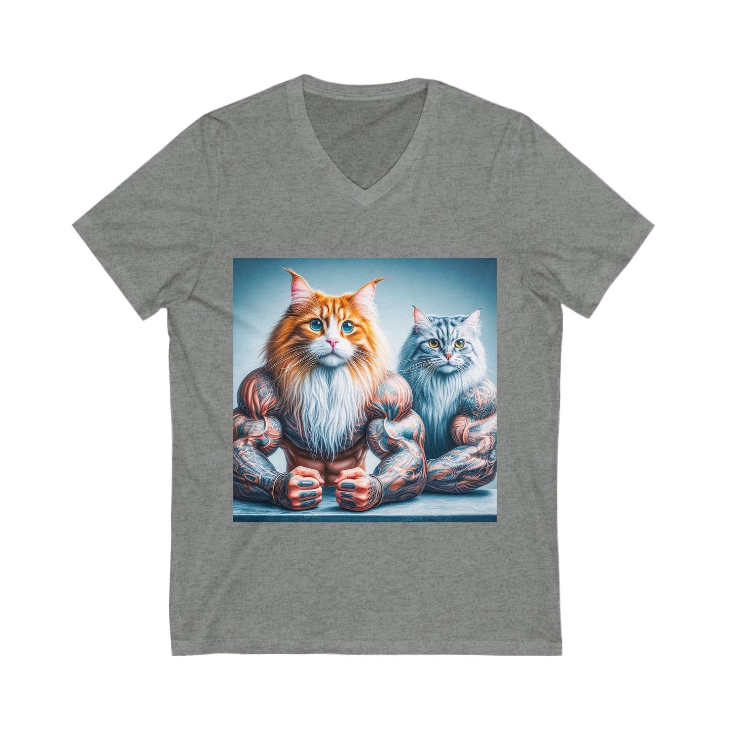 Norwegian Forest Cat Unisex Jersey Short Sleeve V-Neck Tee