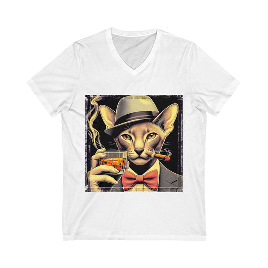 Oriental Shorthair Unisex Jersey Short Sleeve V-Neck Tee