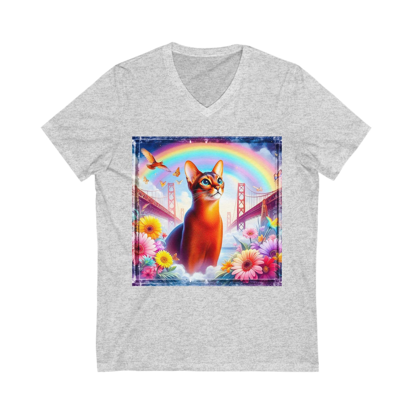 Abyssinian Unisex Jersey Short Sleeve V-Neck Tee