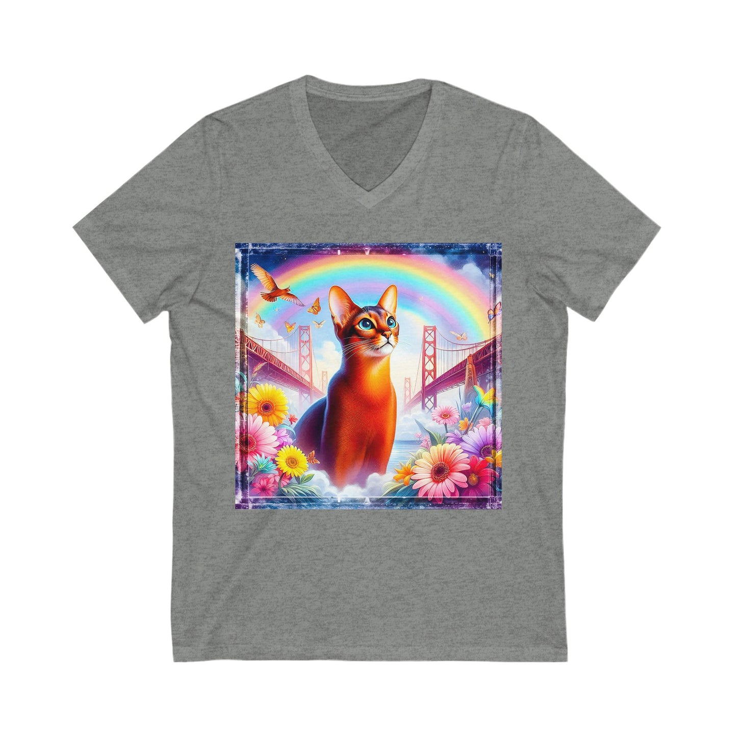 Abyssinian Unisex Jersey Short Sleeve V-Neck Tee