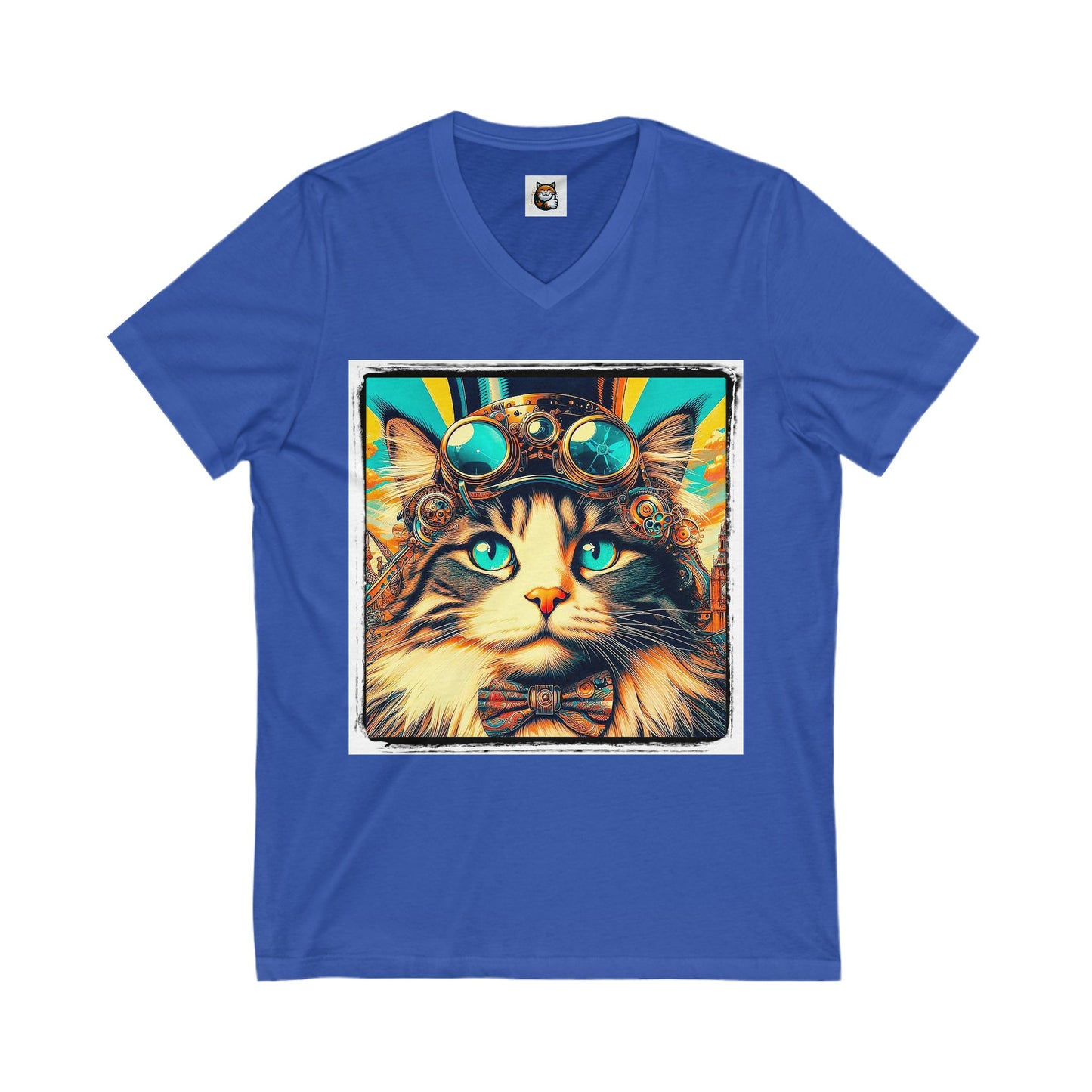 Norwegian Forest Cat Unisex Jersey Short Sleeve V-Neck Tee