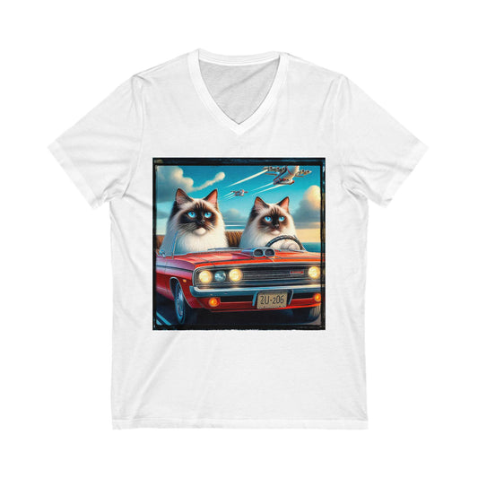 Wacky Birman Unisex Jersey Short Sleeve V-Neck Tee