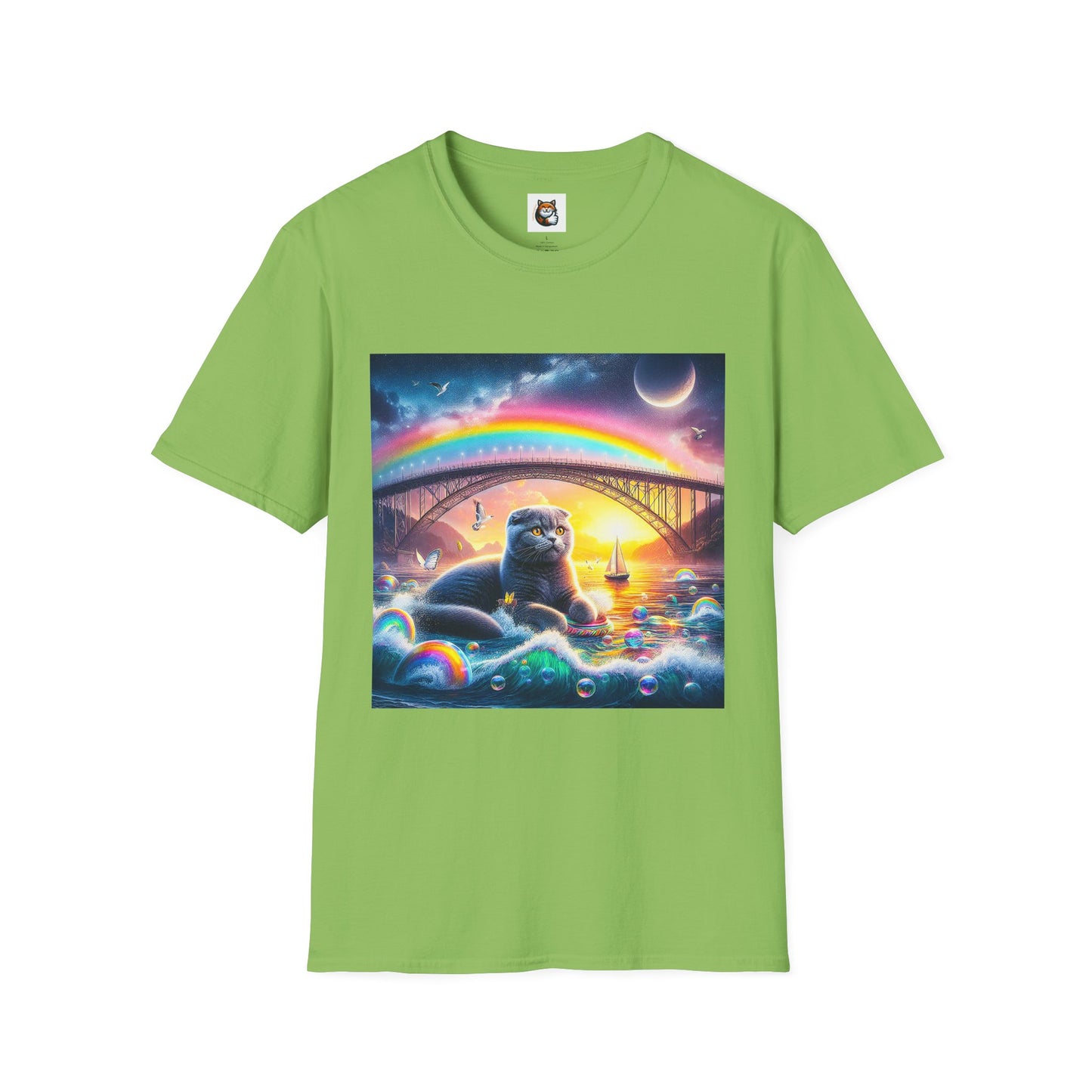 Scottish Fold Cat rainbow  T-Shirt