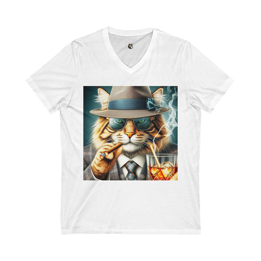 Maine Coon Unisex Jersey Short Sleeve V-Neck Tee