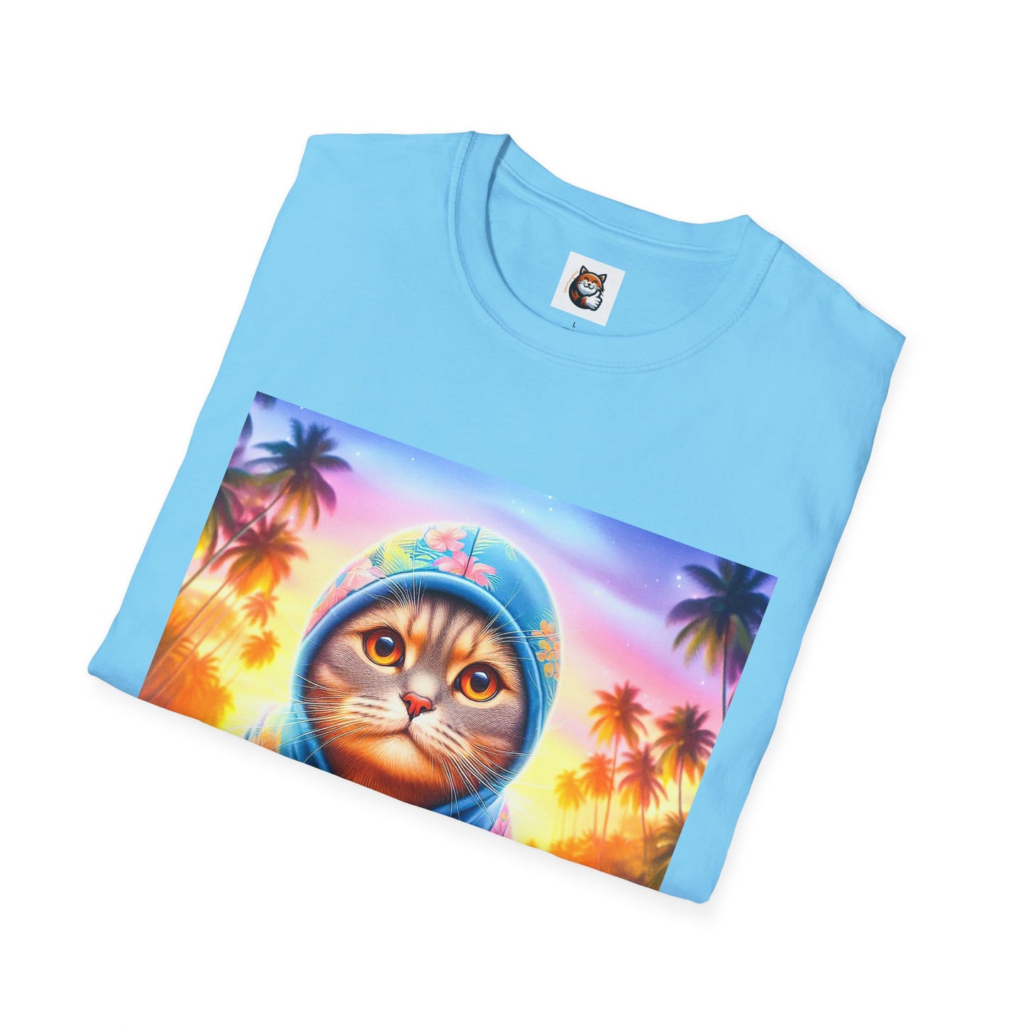 Scottish Fold Cat beach surfer T-Shirt