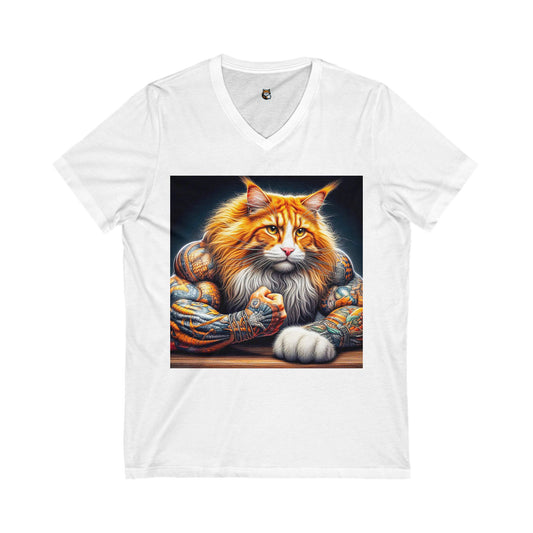 Maine Coon Unisex Jersey Short Sleeve V-Neck Tee