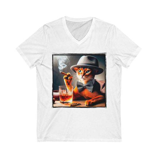 Abyssinian Unisex Jersey Short Sleeve V-Neck Tee