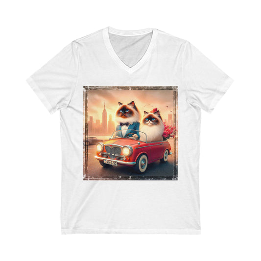 Wacky Birman Unisex Jersey Short Sleeve V-Neck Tee