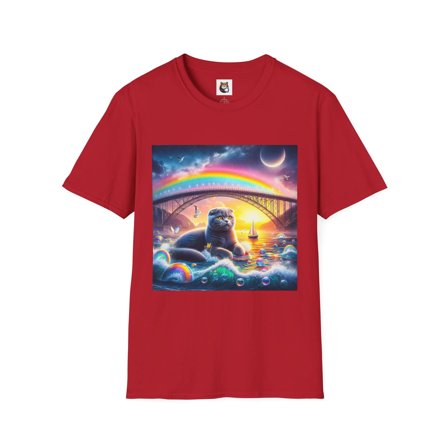 Scottish Fold Cat rainbow  T-Shirt