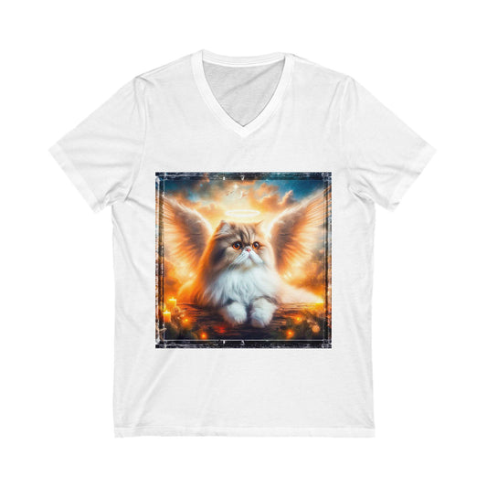 Persian Cat Unisex Jersey Short Sleeve V-Neck Tee