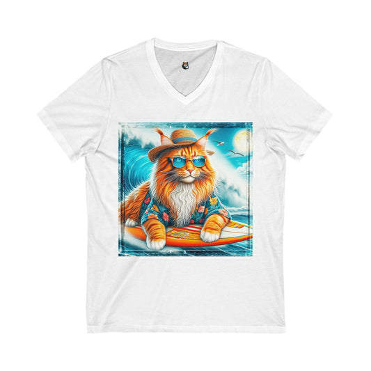 Maine Coon Unisex Jersey Short Sleeve V-Neck Tee