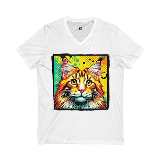 Maine Coon Unisex Jersey Short Sleeve V-Neck Tee