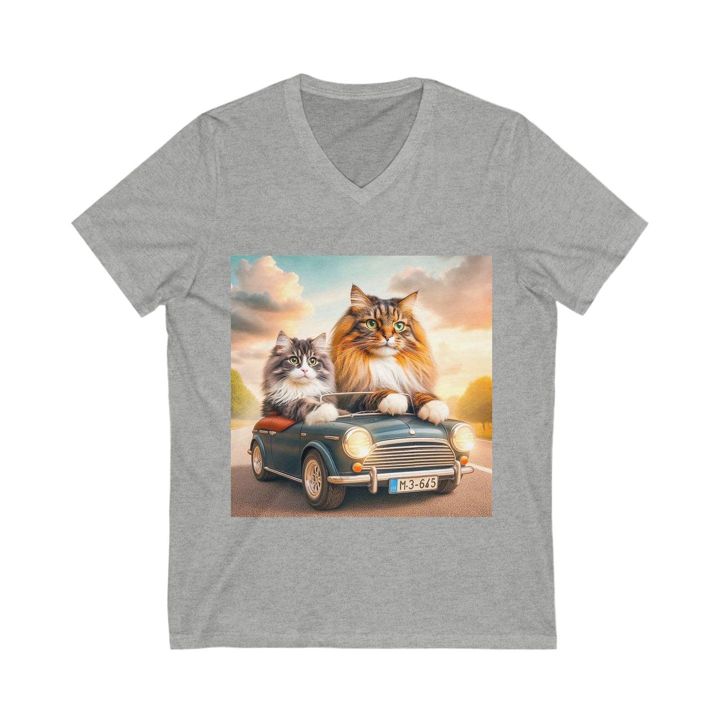 Wacky Norwegian Forest Cat Unisex Jersey Short Sleeve V-Neck Tee