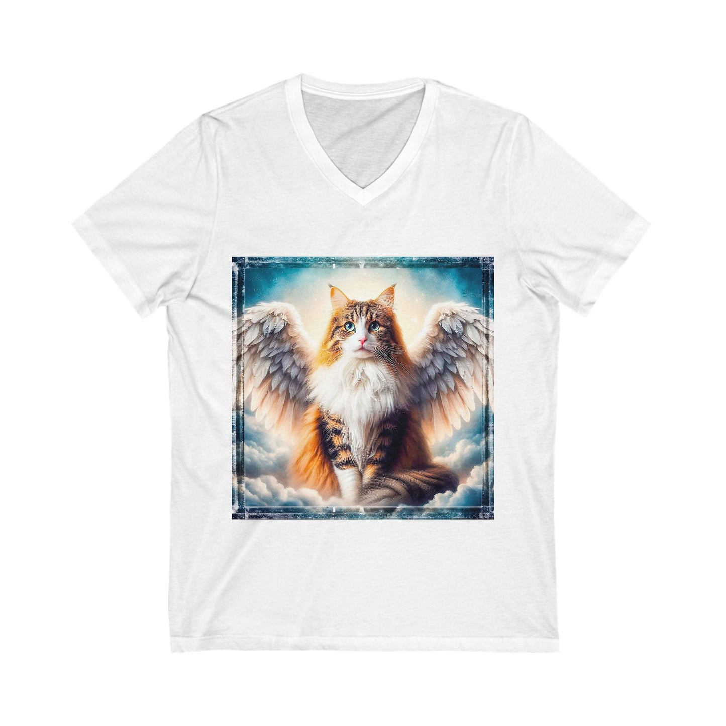 Norwegian Forest Cat Unisex Jersey Short Sleeve V-Neck Tee