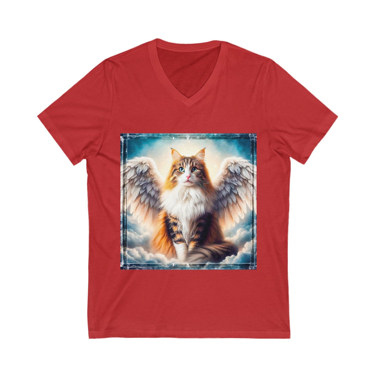 Norwegian Forest Cat Unisex Jersey Short Sleeve V-Neck Tee