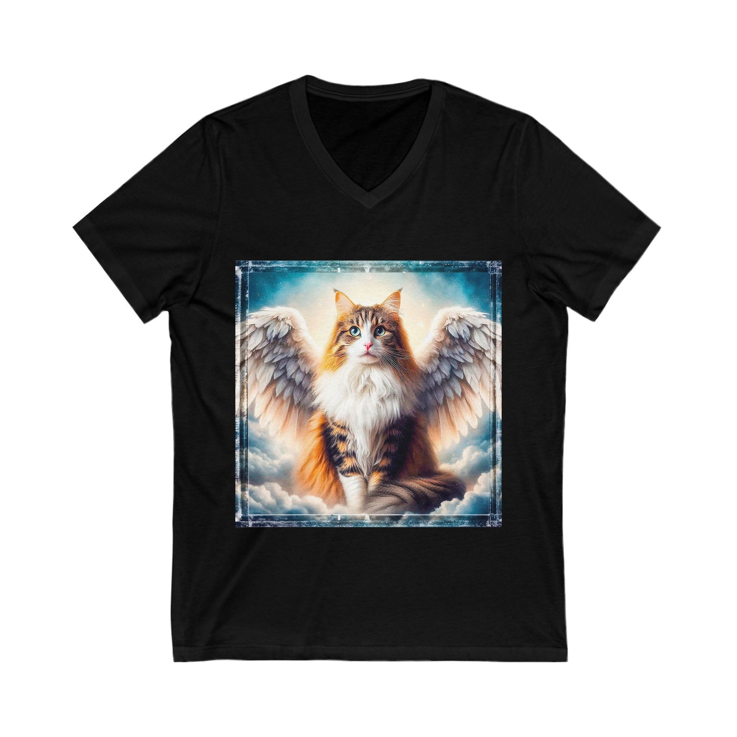 Norwegian Forest Cat Unisex Jersey Short Sleeve V-Neck Tee