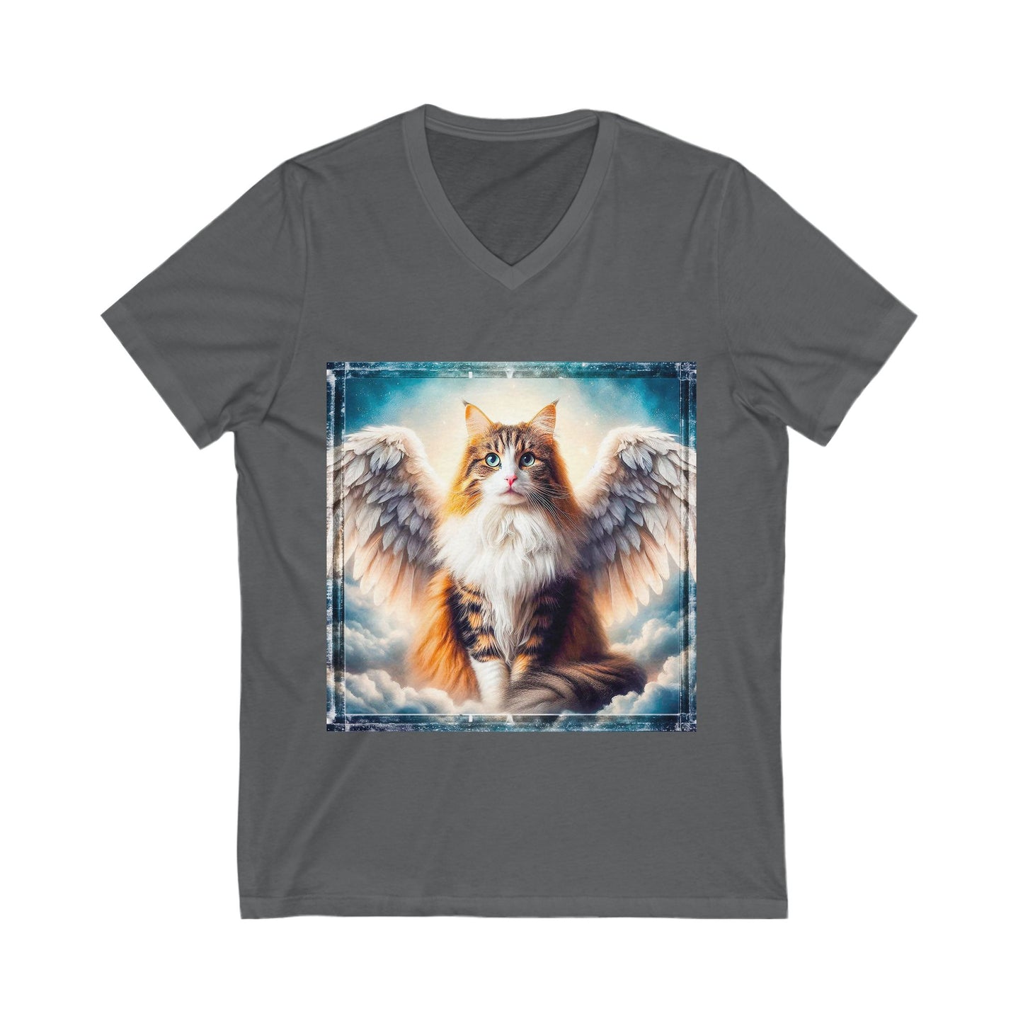 Norwegian Forest Cat Unisex Jersey Short Sleeve V-Neck Tee