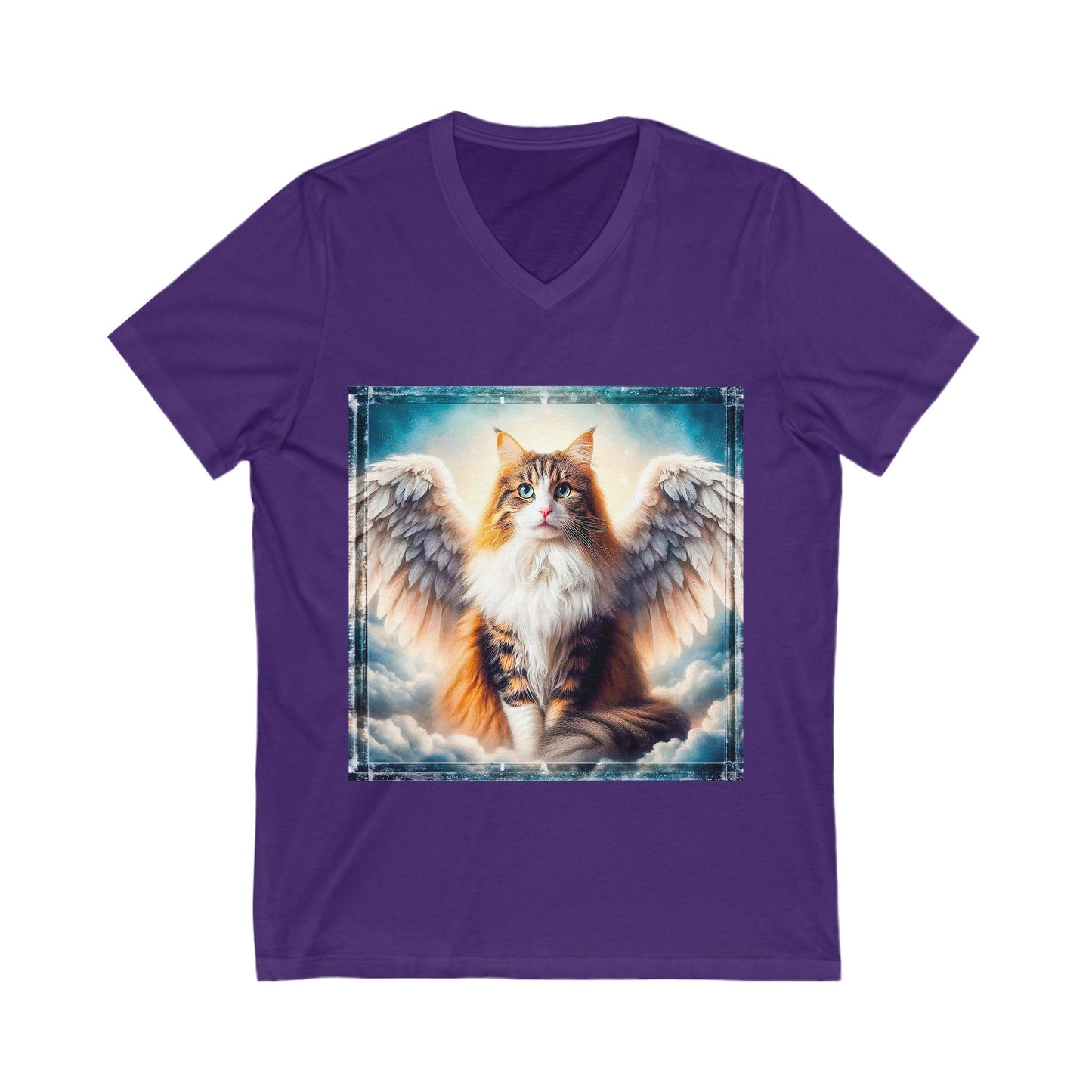 Norwegian Forest Cat Unisex Jersey Short Sleeve V-Neck Tee