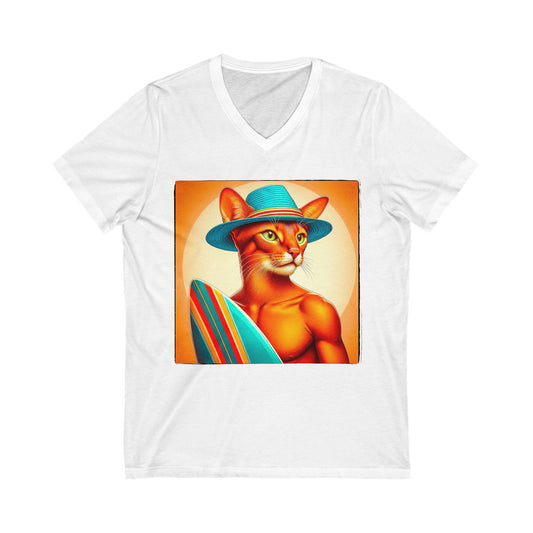 Abyssinian Unisex Jersey Short Sleeve V-Neck Tee