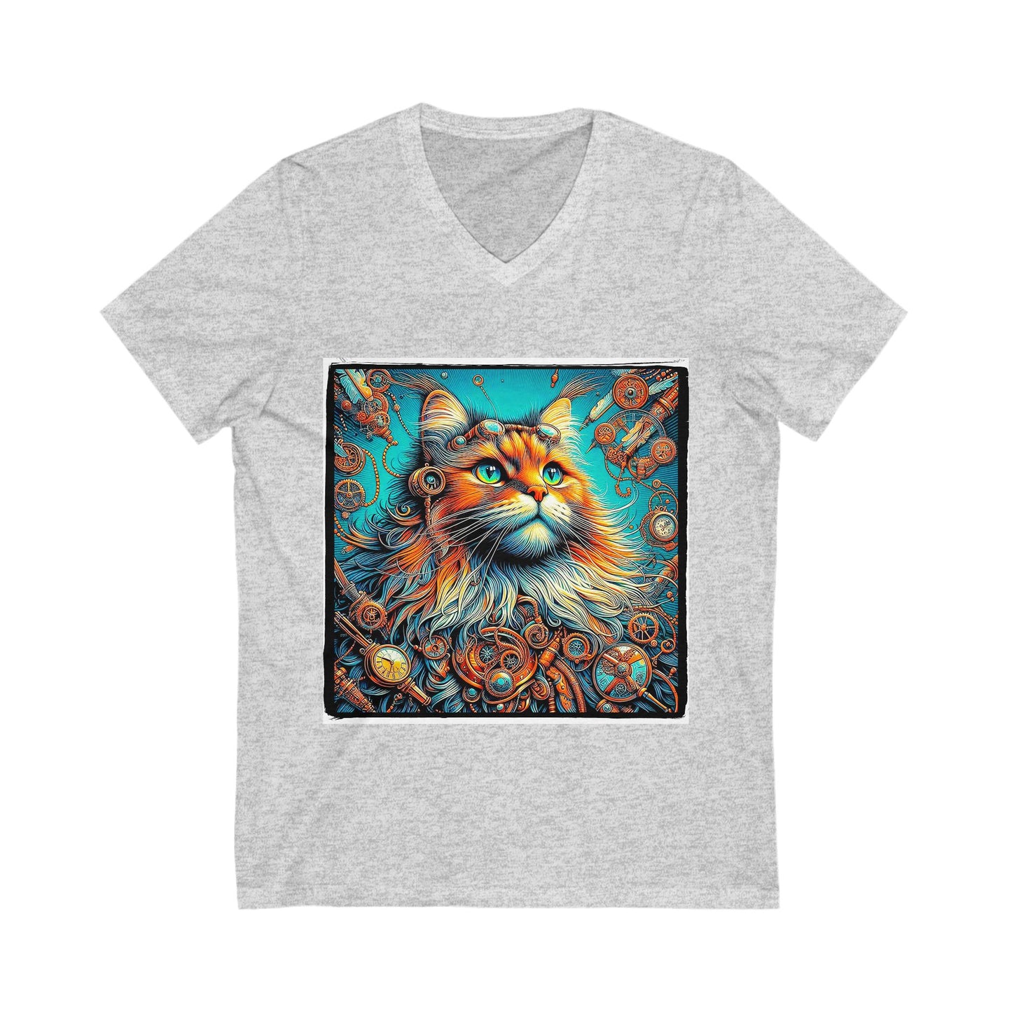 Norwegian Forest Cat Unisex Jersey Short Sleeve V-Neck Tee