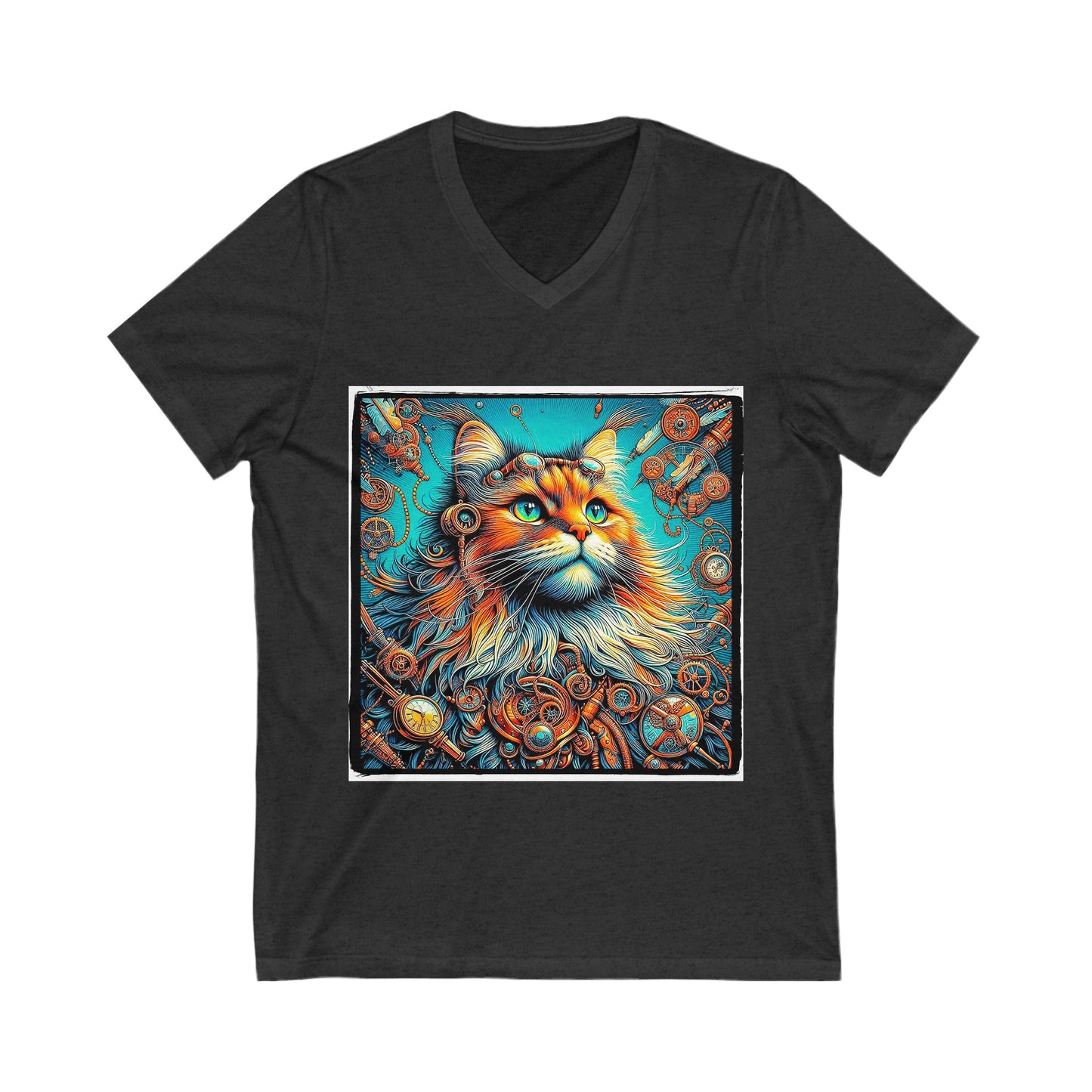 Norwegian Forest Cat Unisex Jersey Short Sleeve V-Neck Tee