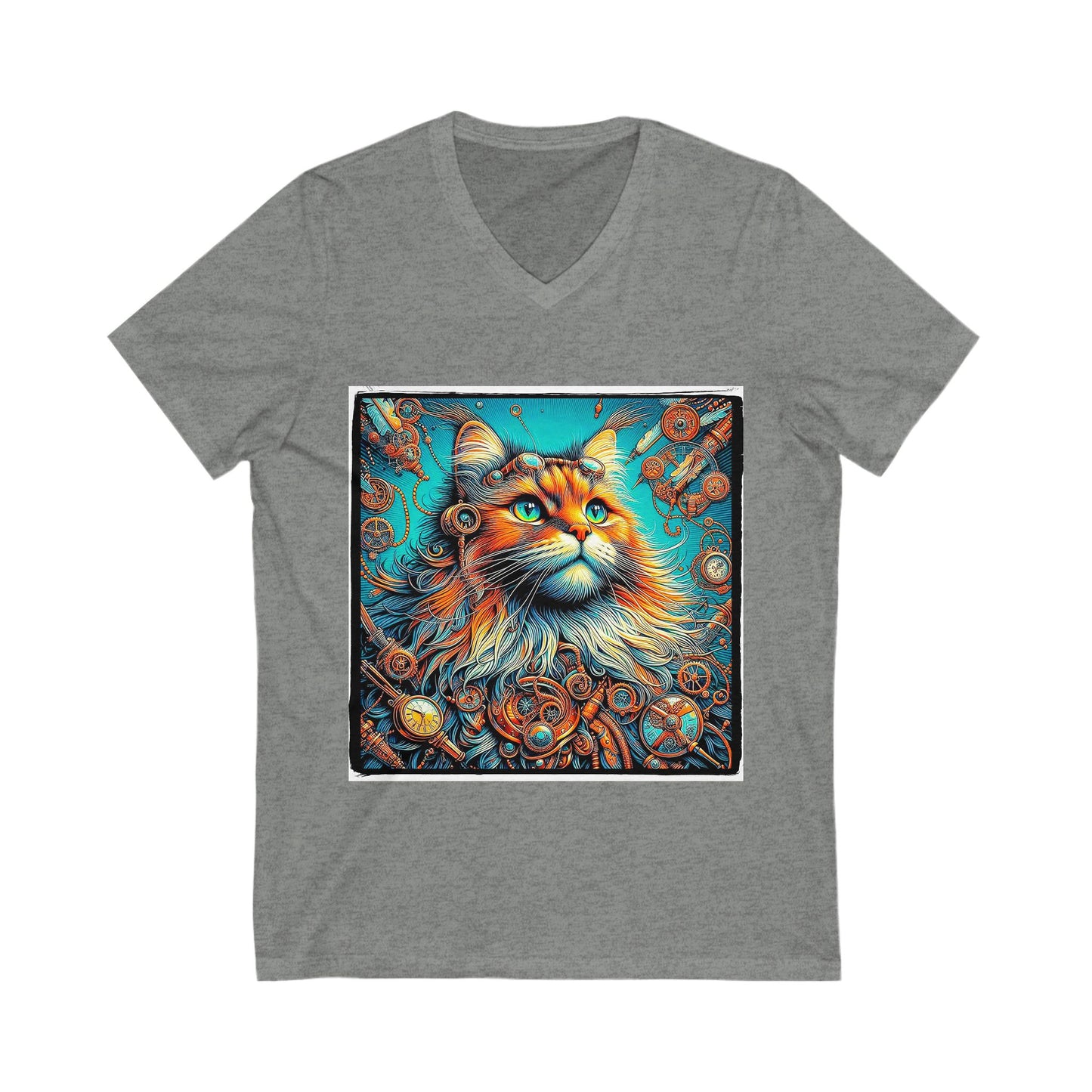 Norwegian Forest Cat Unisex Jersey Short Sleeve V-Neck Tee